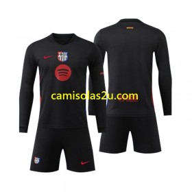 Camisolas de futebol FC Barcelona Criança Equipamento Alternativa 2024/25 Manga Comprida